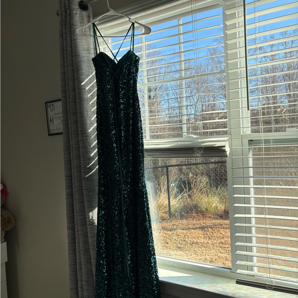 Emerald Green Sequin Gown